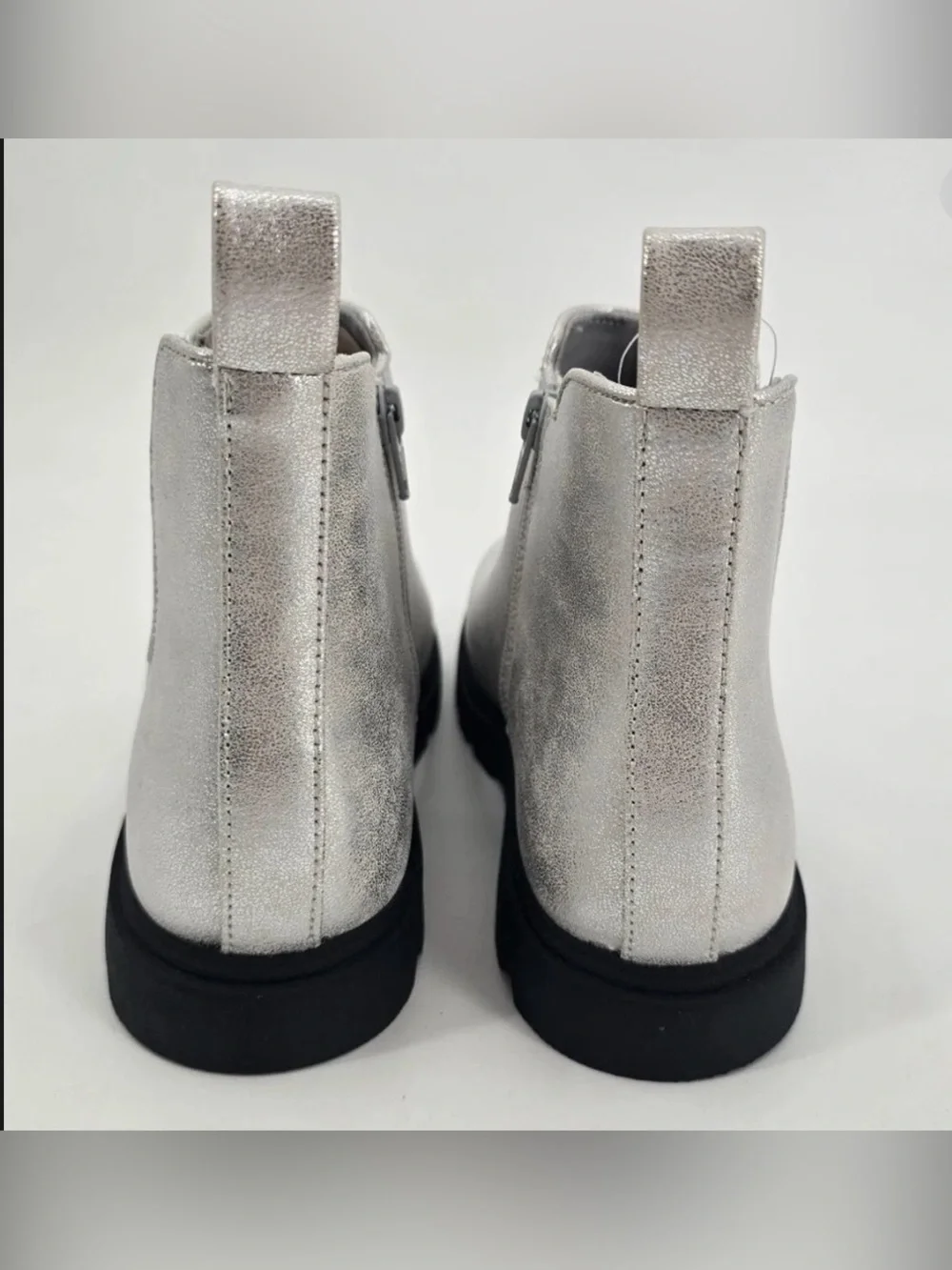 Sonoma Rovie Kids Big Girl Chelsea Silver Ankle Boots